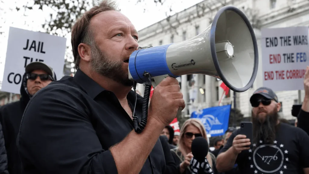 Alex Jones net worth career rally photo
