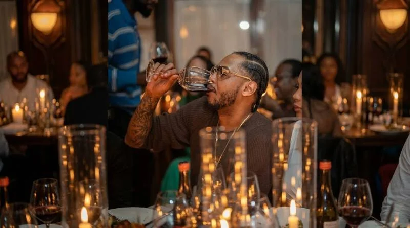 Carmelo Anthony in a startup investment meeting at a New York office