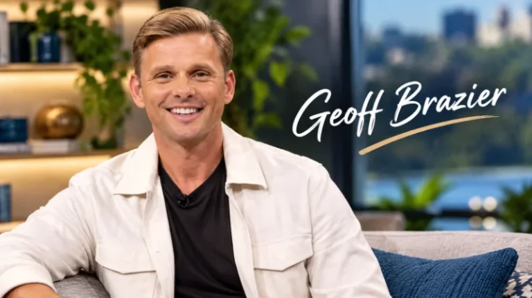 Geoff Brazier, also spelled Jeff Brazier, seated on a daytime TV studio sofa